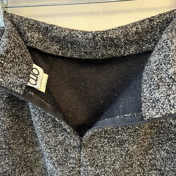 Gray black and white tweed Women's pencil Skirt Clio woman's size 14 - Picture 5 of 7